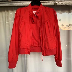 Lipstick red cropped jacket